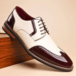 Brogue Leather Lace-Up Derby Shoes for Men