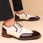 Brogue Leather Lace-Up Derby Shoes for Men - View 11
