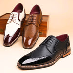 Brogue Leather Lace-Up Derby Shoes for Men - View 17