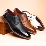 Brogue Leather Lace-Up Derby Shoes for Men - View 18