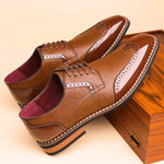Brogue Leather Lace-Up Derby Shoes for Men - View 6
