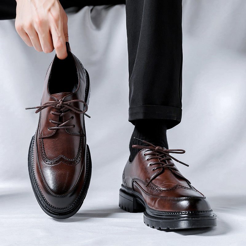 Brogue Lug Sole Derby Shoes for Men - View 2