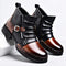 Buckle Strap Ankle Boots with Side Zipper for Men