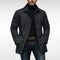 Button-Down Collar Coat for Men - Black