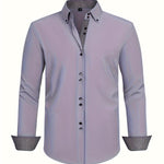 Button-Down Contrast Cuff Shirt for Men - View 7