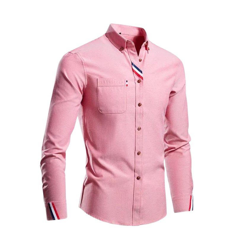 Button-Down Cotton Oxford Shirt for Men - Pink