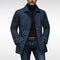 Button-Down Lapel Coat for Men - Navy Blue