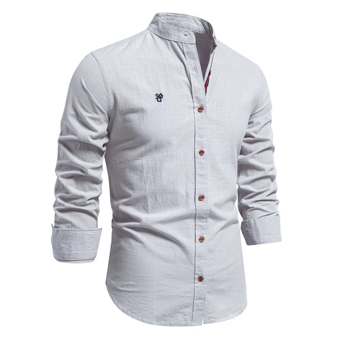 Button-Down Linen Shirt for Men - View 12
