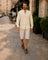 Button-Down Linen Shirt for Men - Beige