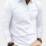 Button-Down Long Sleeve Polo Shirt for Men