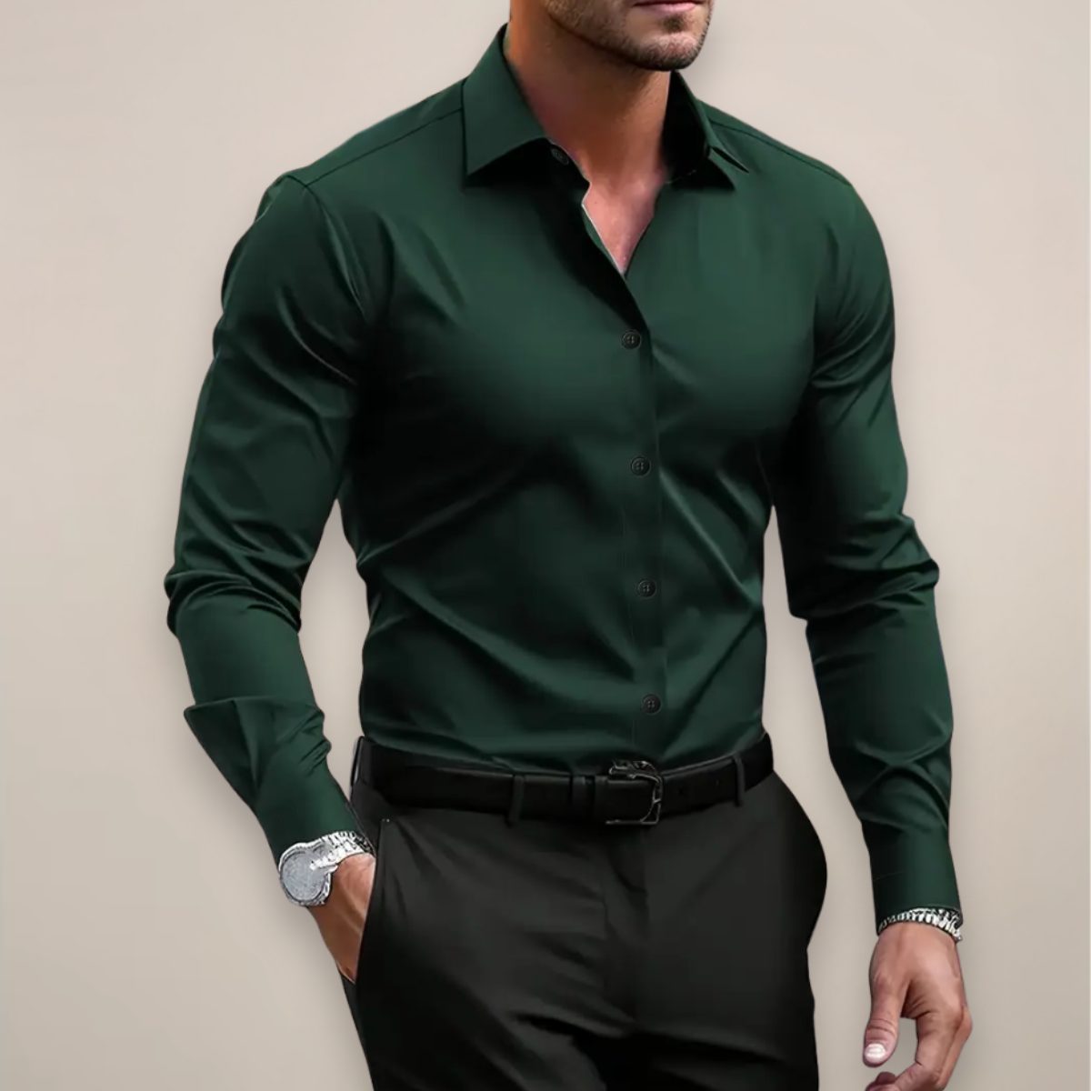 Button-Down Long Sleeve Shirt for Men