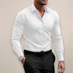 Button-Down Long Sleeve Shirt for Men - White