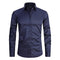 Button-Down Long Sleeve Stretch Shirt for Men - Marineblau