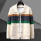Button-Up Cardigan with Pockets for Men - Cream