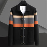 Button-Up Cardigan with Pockets for Men - Black