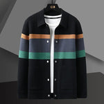 Button-Up Cardigan with Pockets for Men - Obsidian