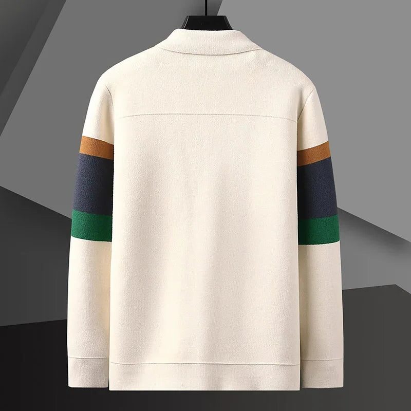 Button-Up Cardigan with Pockets for Men - View 2