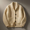 Cable Knit Button-Up Cardigan with Pockets for Men