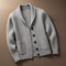 Cable Knit Button-Up Cardigan with Pockets for Men - Gray