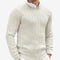 Cable Knit Crew Neck Sweater for Men - White