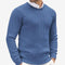 Cable Knit Crew Neck Sweater for Men - Blue