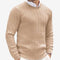 Cable Knit Crew Neck Sweater for Men - Beige