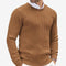 Cable Knit Crew Neck Sweater for Men - Brown