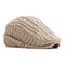 Cable Knit Fleece Lined Flat Cap for Men - Beige