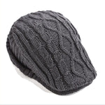 Cable Knit Fleece Lined Flat Cap for Men - View 2