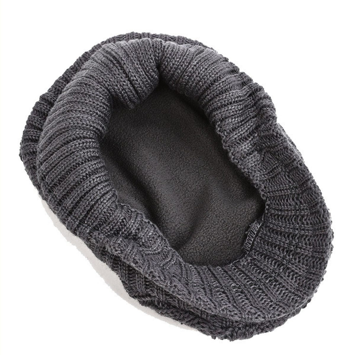 Cable Knit Fleece Lined Flat Cap for Men - View 3