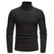 Cable Knit Turtleneck Sweater Slim Fit for Men - Black