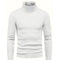 Cable Knit Turtleneck Sweater Slim Fit for Men - White
