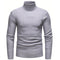 Cable Knit Turtleneck Sweater Slim Fit for Men - Gray