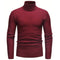 Cable Knit Turtleneck Sweater Slim Fit for Men - Red