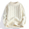 Cable Knit Wool Blend Pullover Sweater for Men