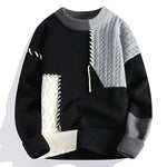 Cable Knit Wool Sweater with Crew Neck for Men