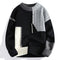 Cable Knit Wool Sweater with Crew Neck for Men