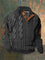 Cable Knit Zip-Up Sweater for Men - Dark Gray