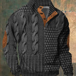 Cable Knit Zip-Up Sweater for Men - View 5