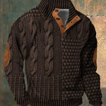 Cable Knit Zip-Up Sweater for Men - View 7