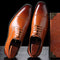 Cap Toe Lace-Up Leather Dress Shoes for Men