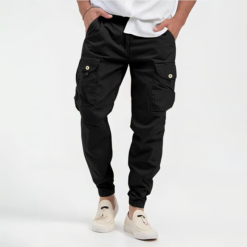 Cargo Jogger Pants with Multi-Pocket for Men - Black