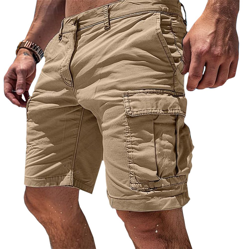 Cargo Shorts with Utility Pockets for Men - Khaki