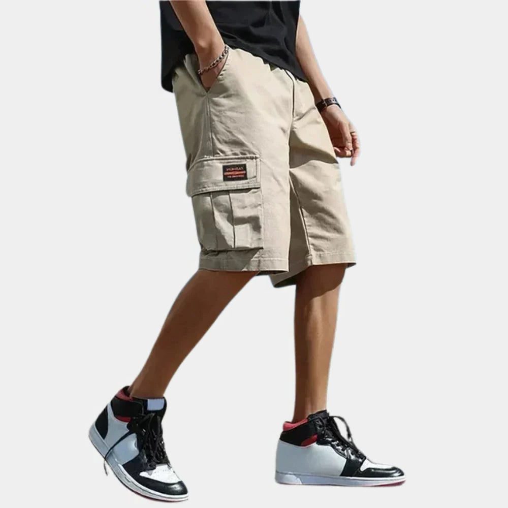 Cargo Shorts with Welt Pockets for Men - Beige