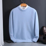 Cashmere Blend Crew Neck Sweater for Men - Sky Blue