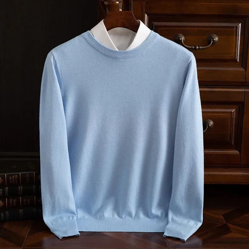 Cashmere Blend Crew Neck Sweater for Men