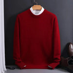 Cashmere Blend Crew Neck Sweater for Men - Red