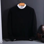 Cashmere Blend Crew Neck Sweater for Men - Black