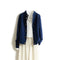 Cashmere Button-Down Cardigan with Ribbed Knit Collar for Women - Blue