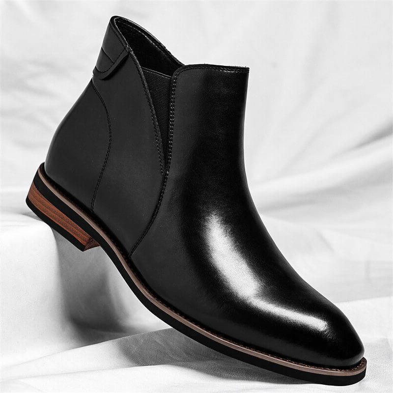 Chelsea Boots with Zip-Up Design for Men - Obsidian Black